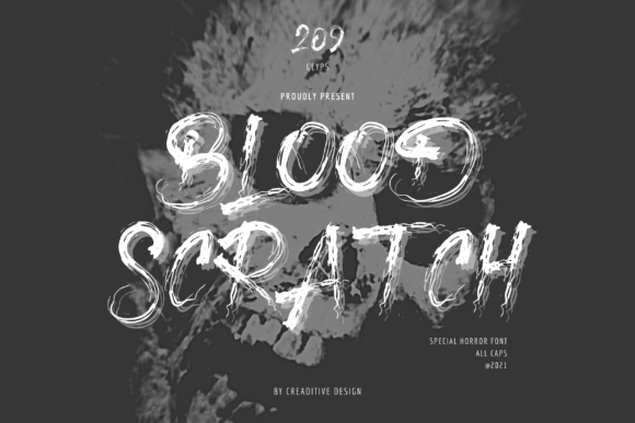 Blood Scratch: A Creepy Brushed Display Font for Makers