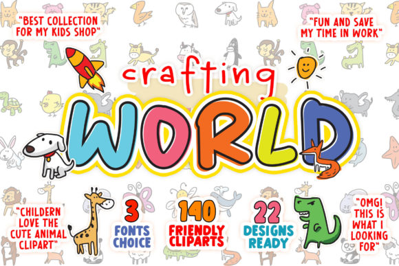 Crafting World: A Playful Display Font for Digital Creators