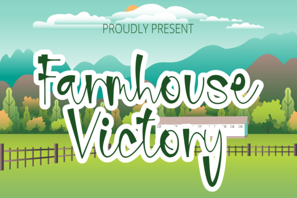 Farmhouse Victory: A Cool and Casual Display Font for Editorial Design