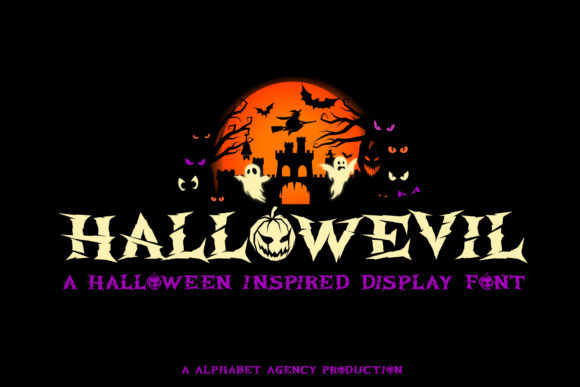 Hallowevil: A Thick Spooky Display Font for Digital Layouts