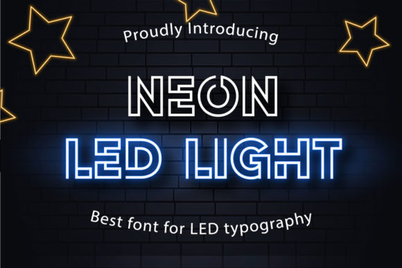 Neon Led Light Display Font for Digital Creators