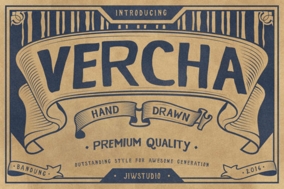 Vercha: A Bold Vintage Display Font for Editorial Design